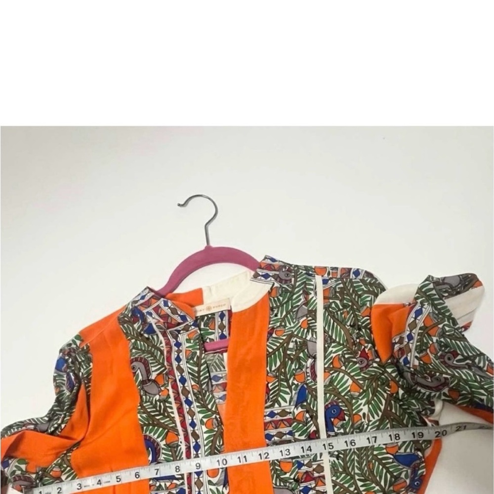 Orange Patterned Midi Dress - Picture 14 of 15